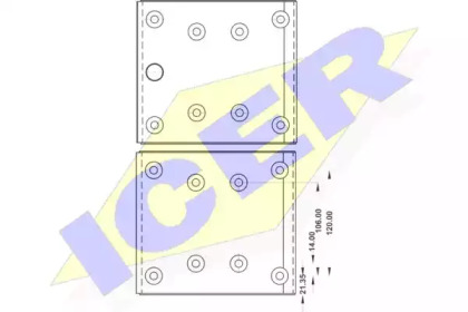 Комплект колодки тормозной накладки ICER 21 9494 00